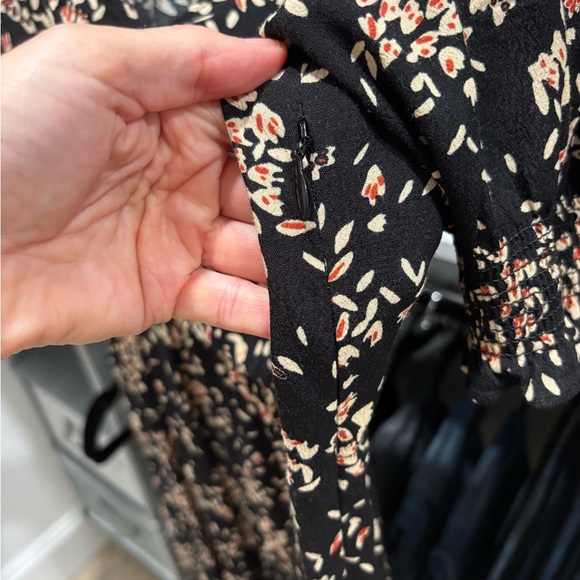 ba&sh Black and Cream Floral Midi Dress - Picture 6 of 9